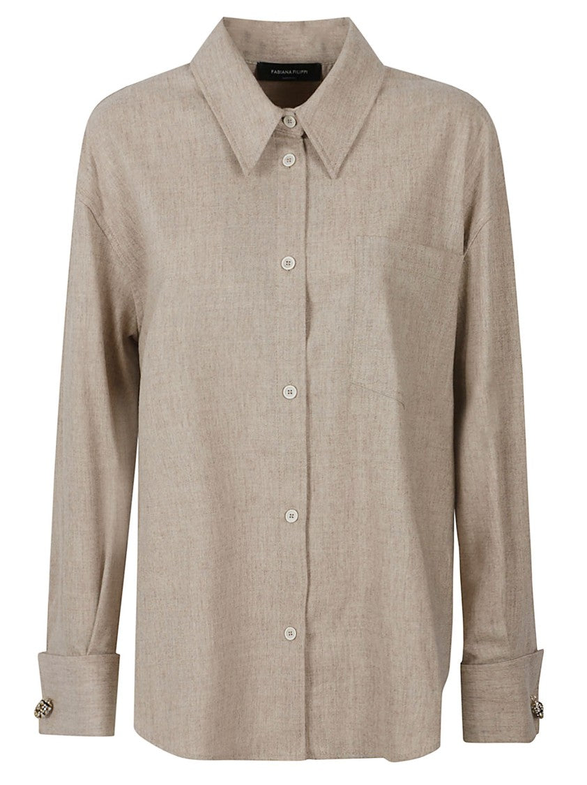Fabiana Filippi Button-Down Decorative Cuff Shirt