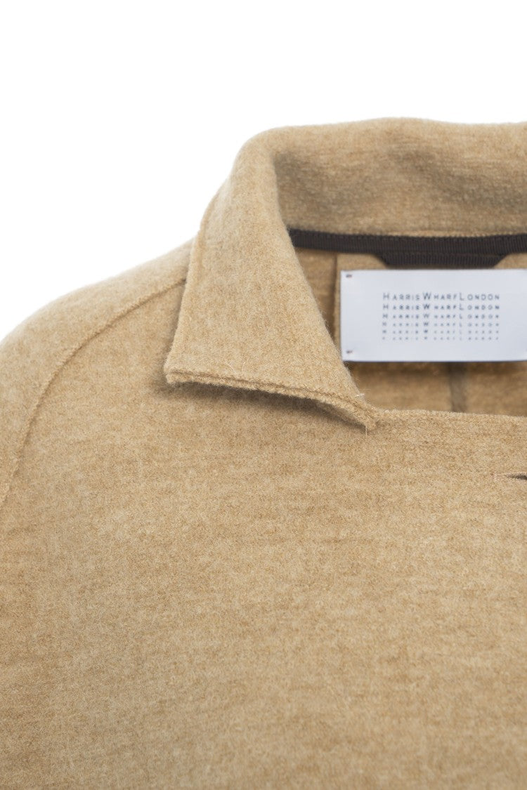 Harris Wharf London Beige Oversized Coat With Refined Collar And Raglan Sleeves