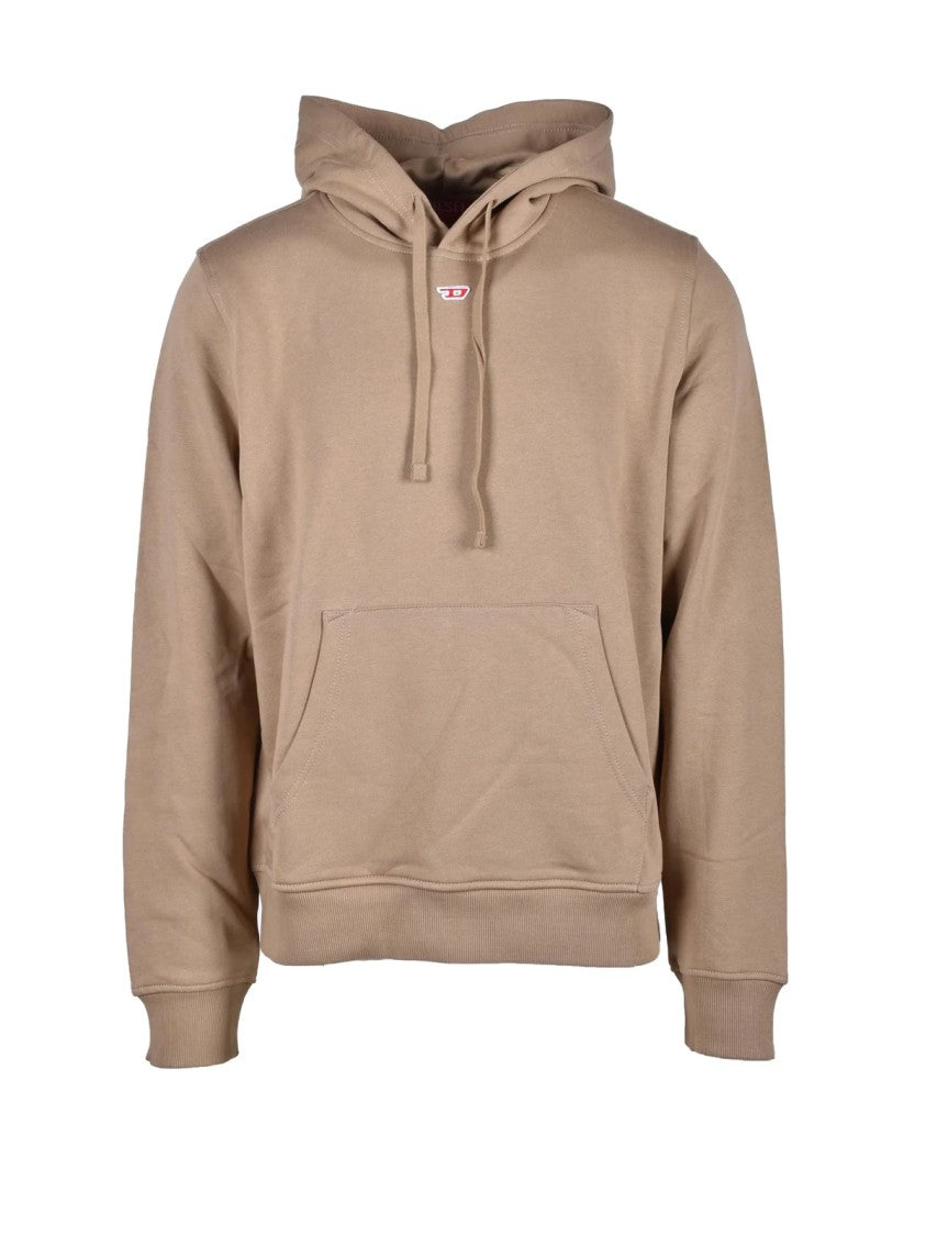 Diesel Beige Essential Cotton Hooded Sweatshirt