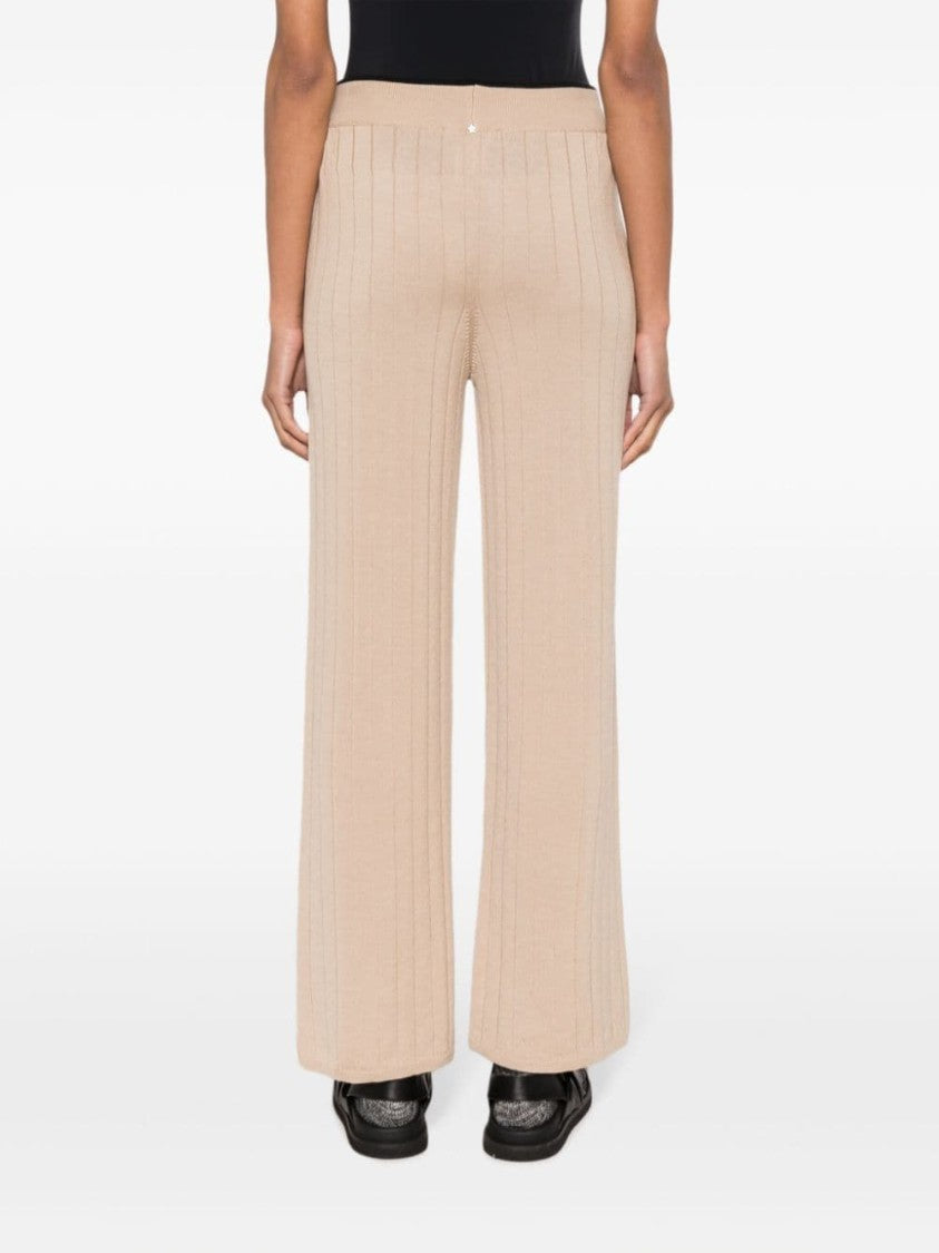 Lorena Antoniazzi Straight-Leg Ribbed-Knit Trousers