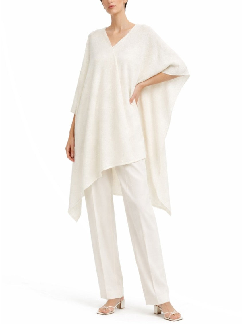 Fabiana Filippi Neutral Flowing Sequined Cape Layering