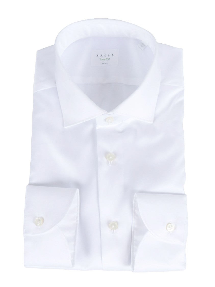 Xacus White Crisp Pointed Collar Shirt