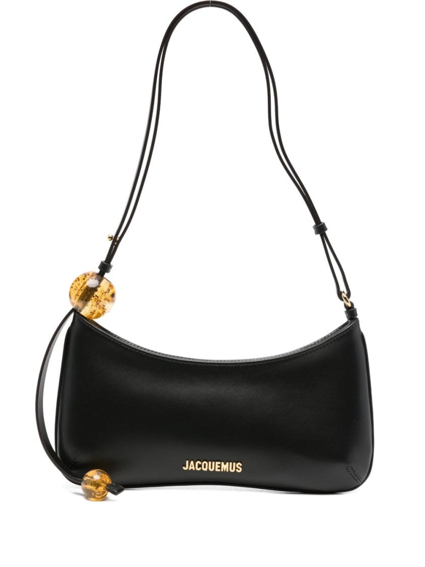 Jacquemus Silk And Nylon Elongated Black Shoulder Bag