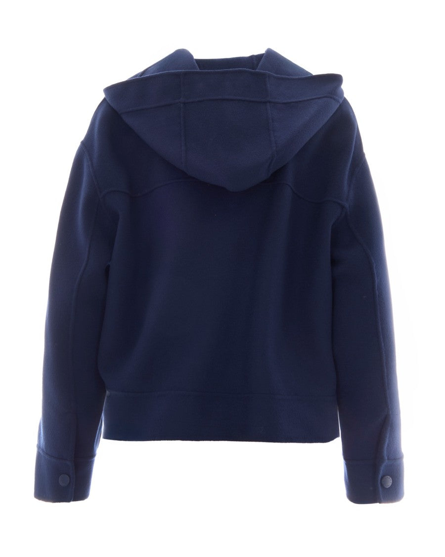 Max Mara Boxy Cropped Hooded Double-Layered Pure Wool Jacket