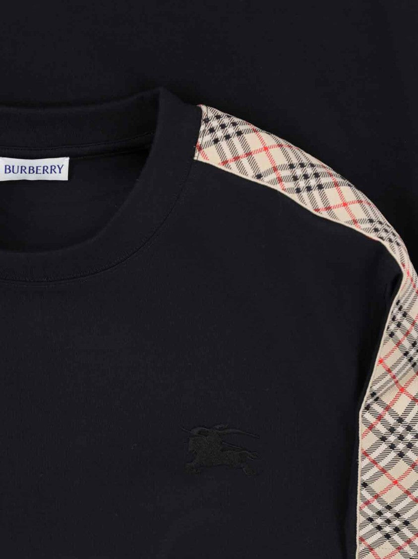 Burberry Black Check Cotton T-Shirt