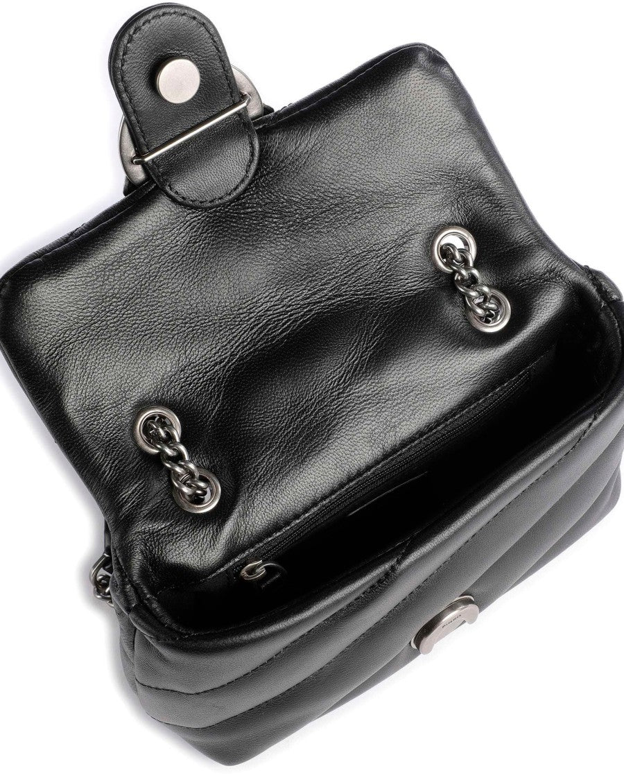 Pinko Compact Quilted Shoulder Bag With Metal Clasp