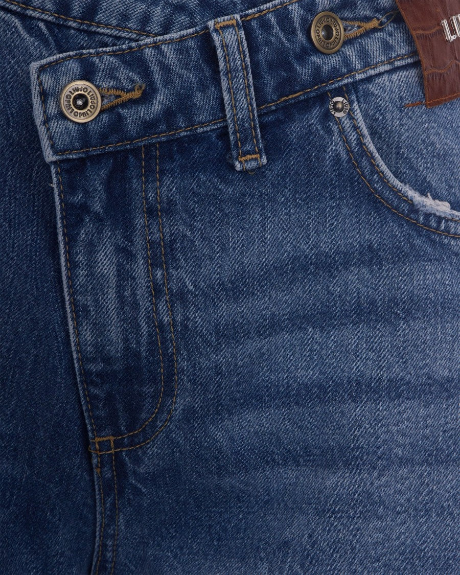 Liu Jo Blue Awry Asymmetric Straight-Leg Jeans