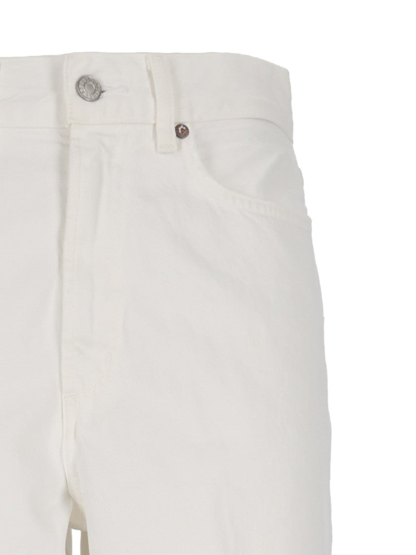 Agolde High-Rise Vintage Tapered Jeans In Off-White