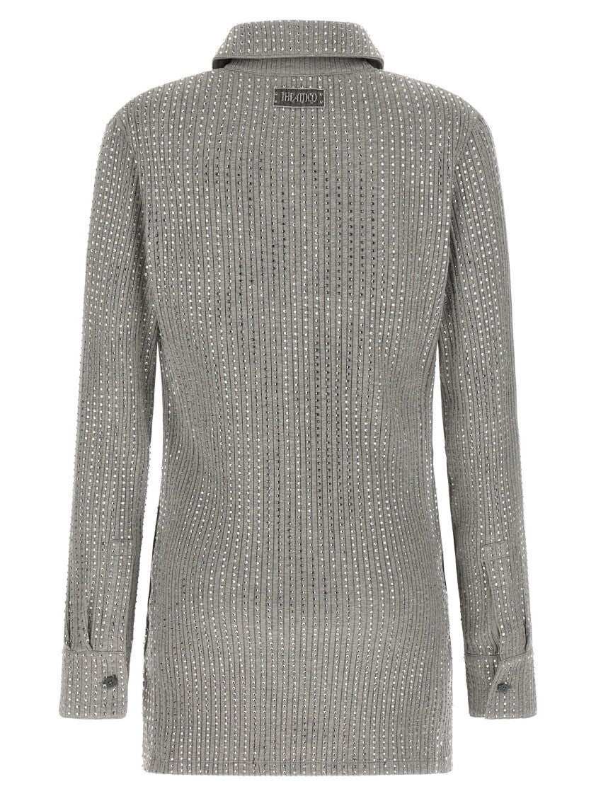The Attico Ribbed Stretch Cotton Mini Dress