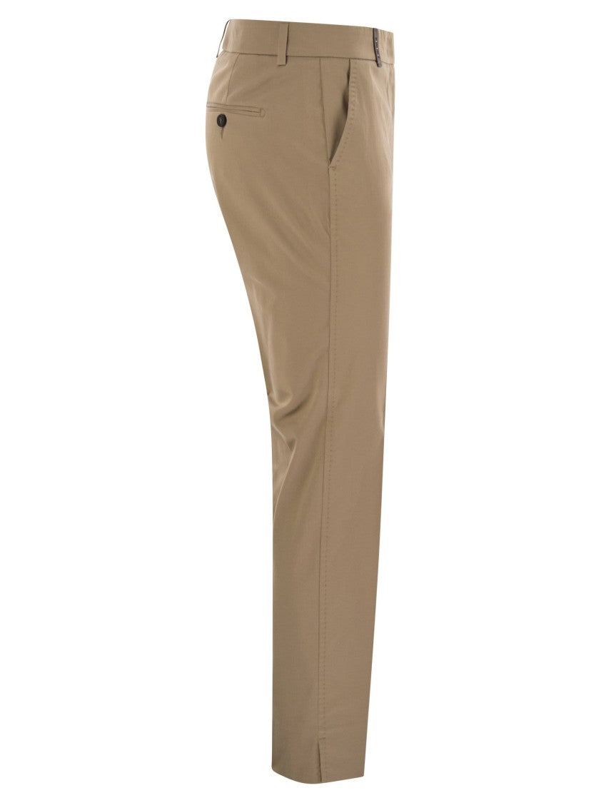 Peserico Light Cotton Satin Cigarette Trousers