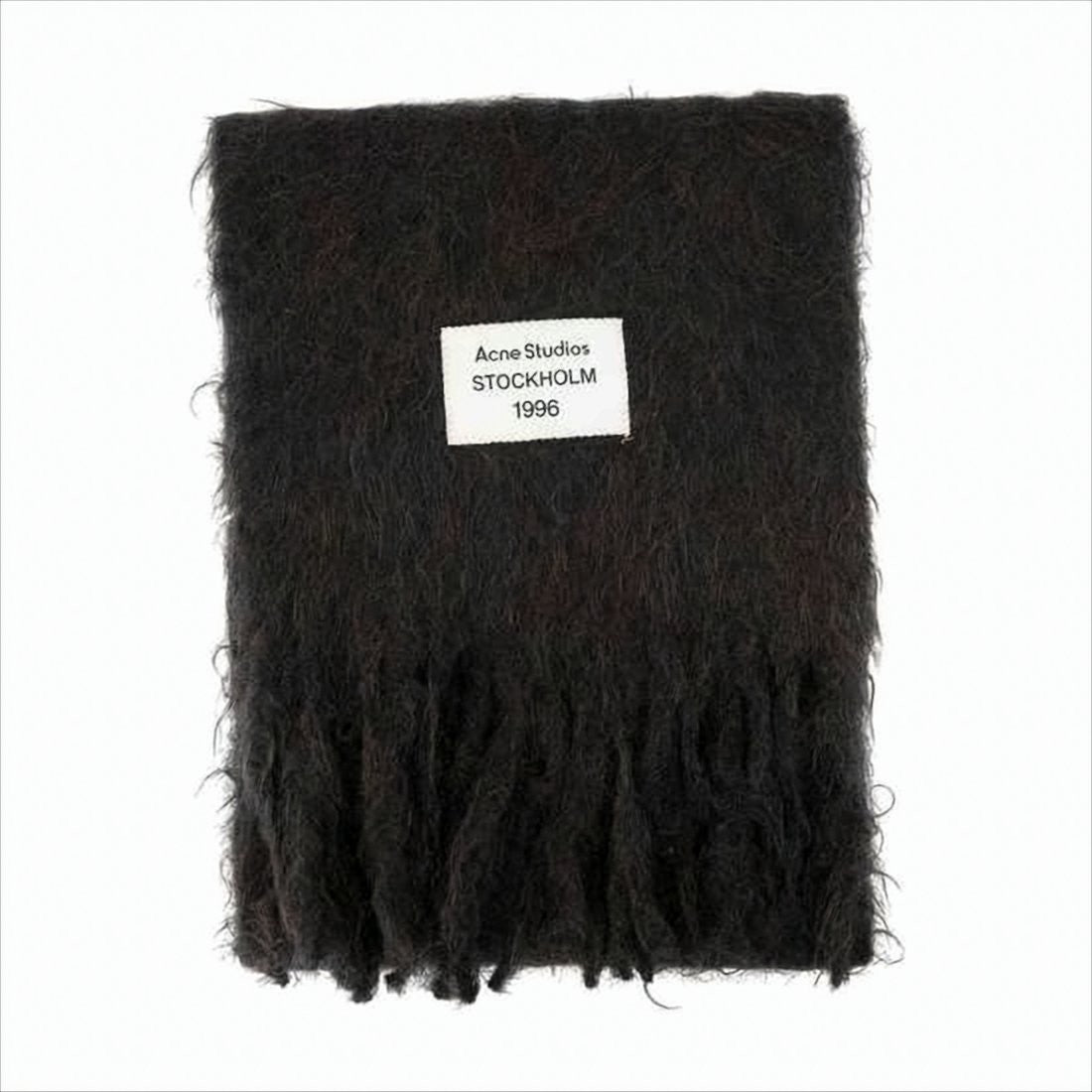 Acne Studios Textured Black Scarf In Mohair