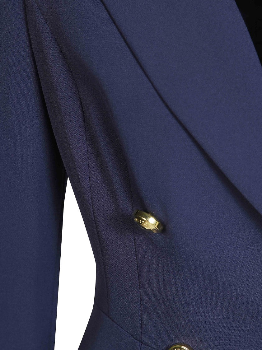 Elisabetta Franchi Gold-Tone Buttons Tailored Double-Breasted Blazer