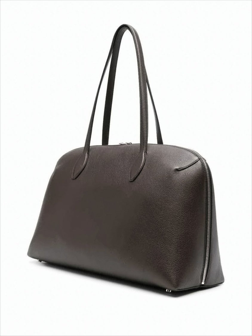 Totême Textured Leather Tote Bag With Zip Closure