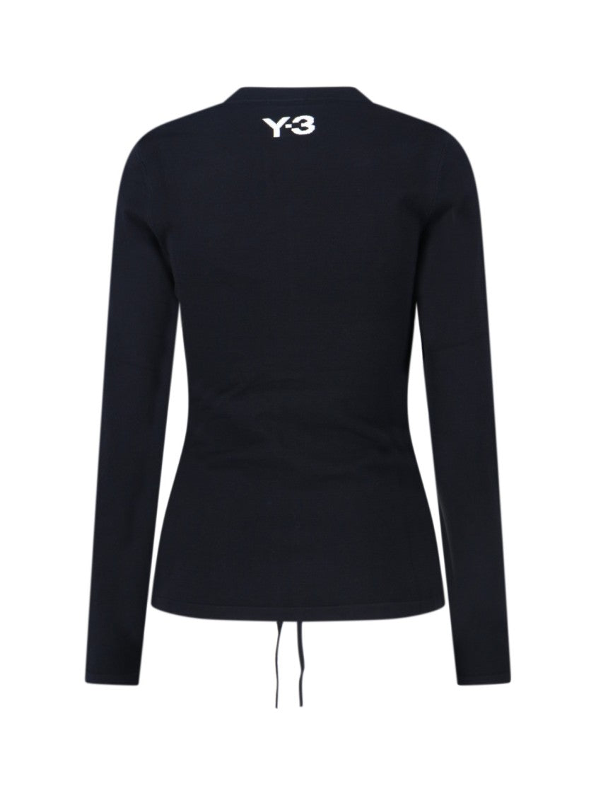 Y-3 Contrasting Striped Long-Sleeve Top With Drawstring Hem