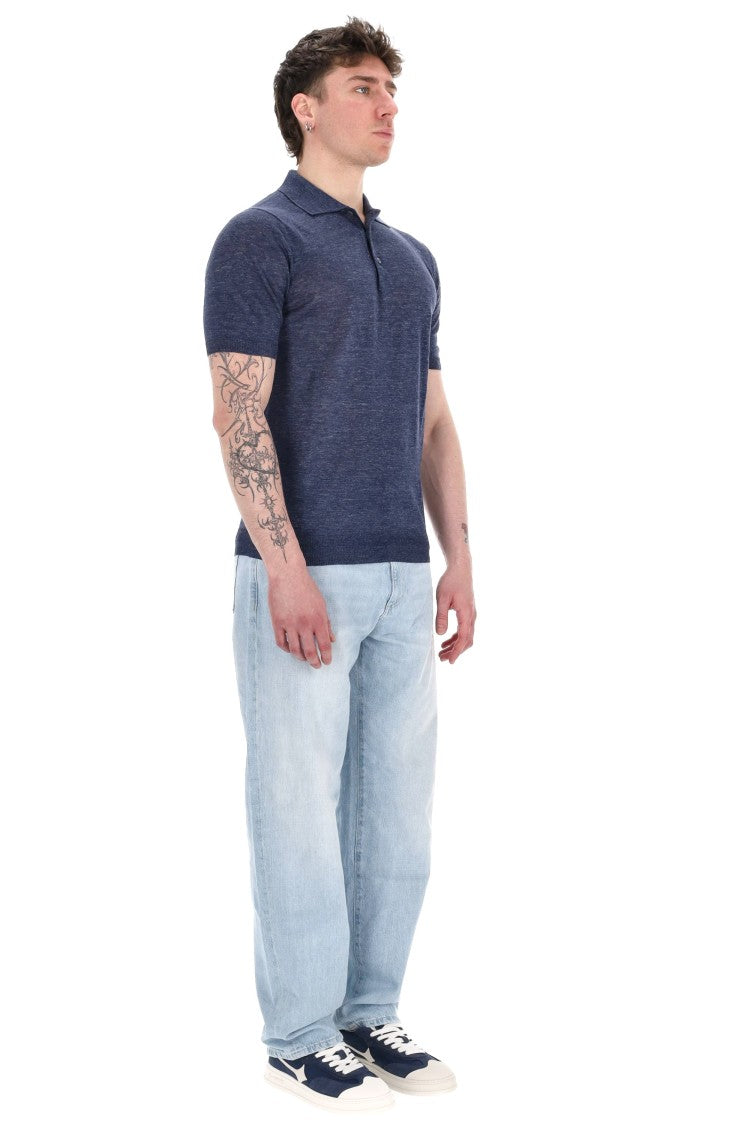 Barba Melange Pure Linen Polo
