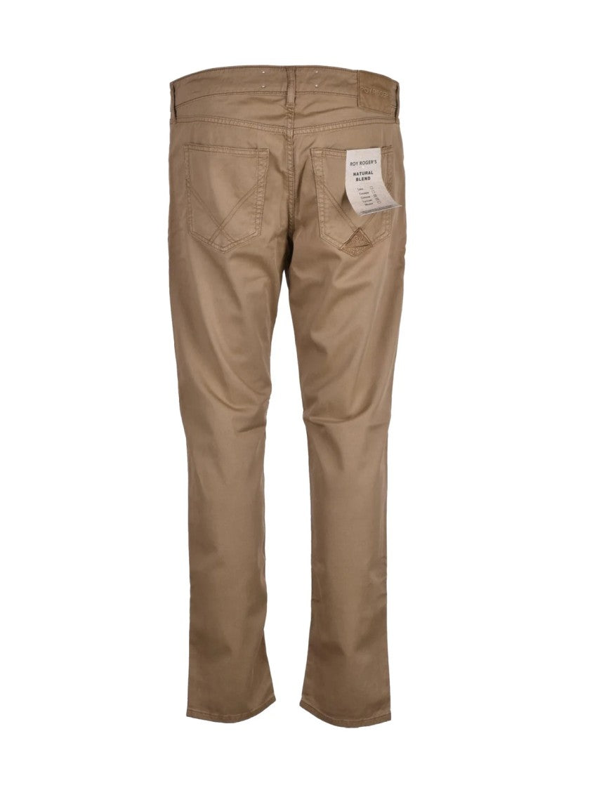 Roy Roger's Beige Cotton-Blend Stretch Pants