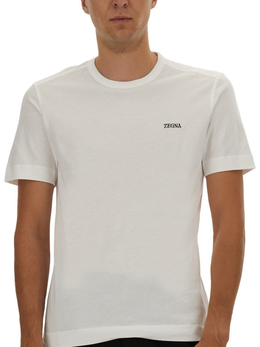 Zegna Short-Sleeve Crew Neck T-Shirt With Subtle Logo