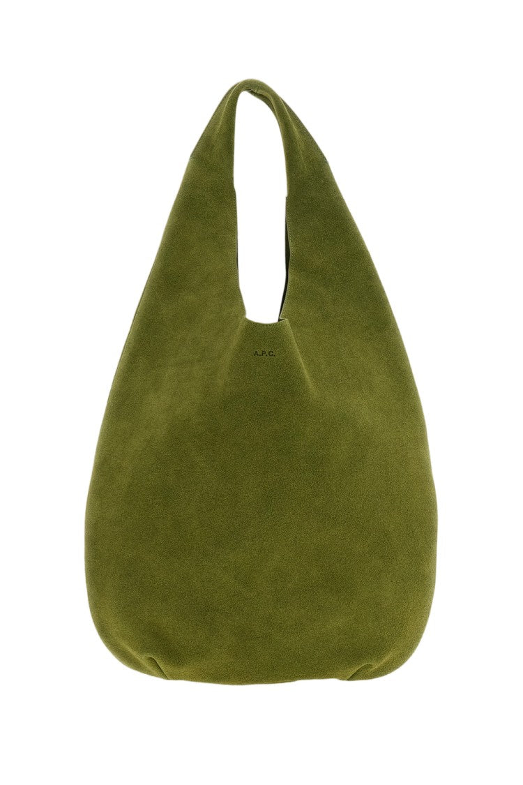 A.P.C. Green Le Neige Suede Tote Bag