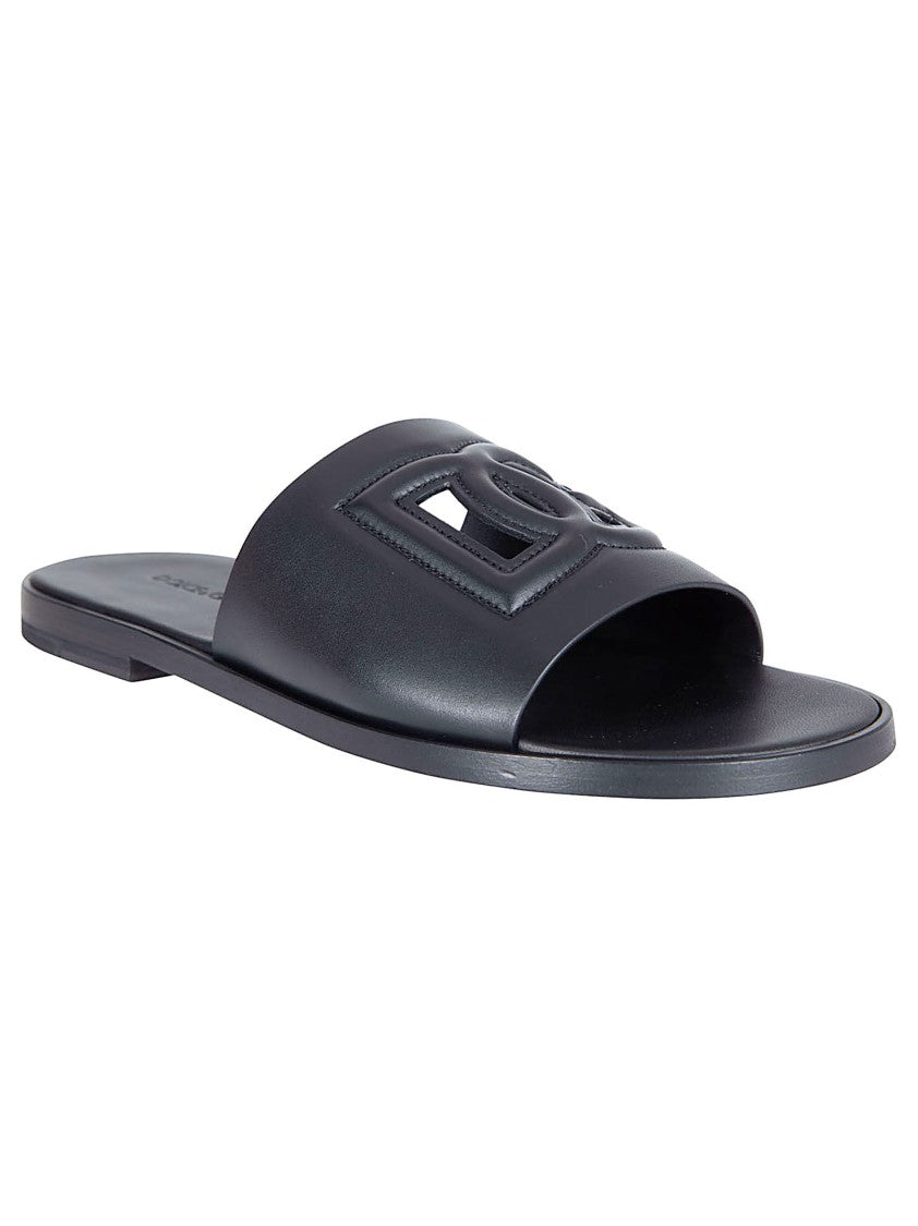 Dolce & Gabbana Open-Toe Slip-On Sandals With Logo Detail