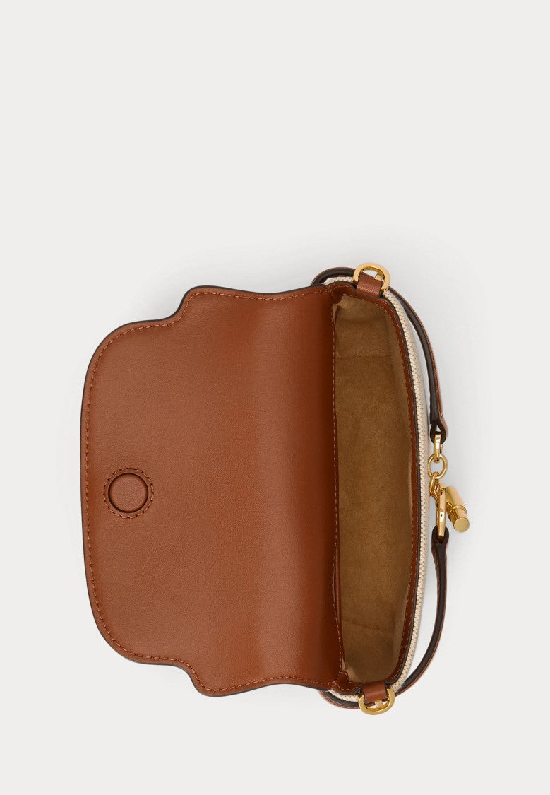 Lauren Ralph Lauren Structured Shoulder Bag With Smooth Leather Flap