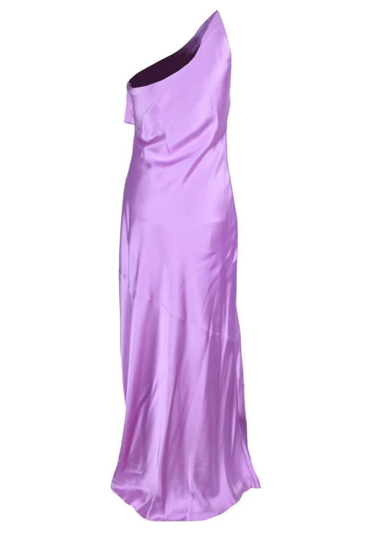 Access Fashion Asymmetrical One-Shoulder Purple Long Dress