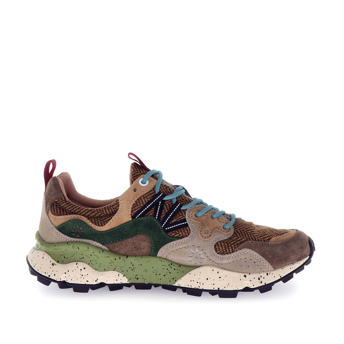 Flower Mountain Yamano 3 Brown Sneakers - Camel Brown Herringbone Technical Wool