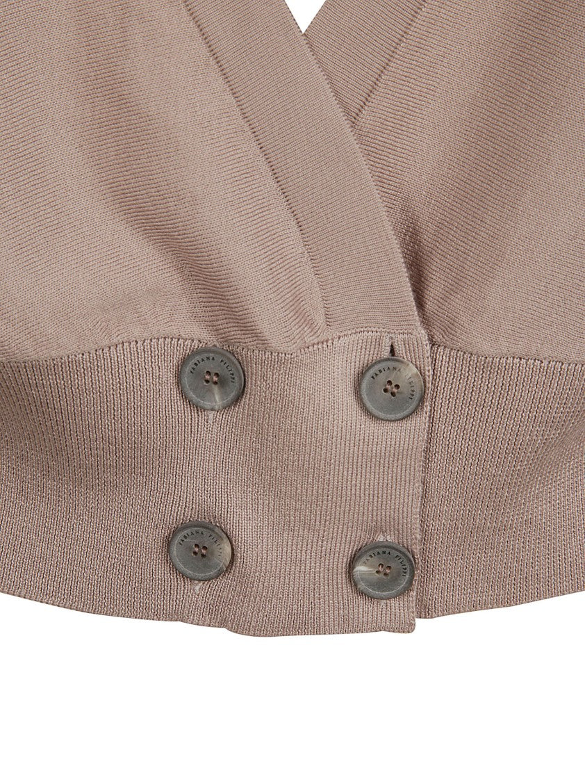 Fabiana Filippi Cropped V-Neck Sweater