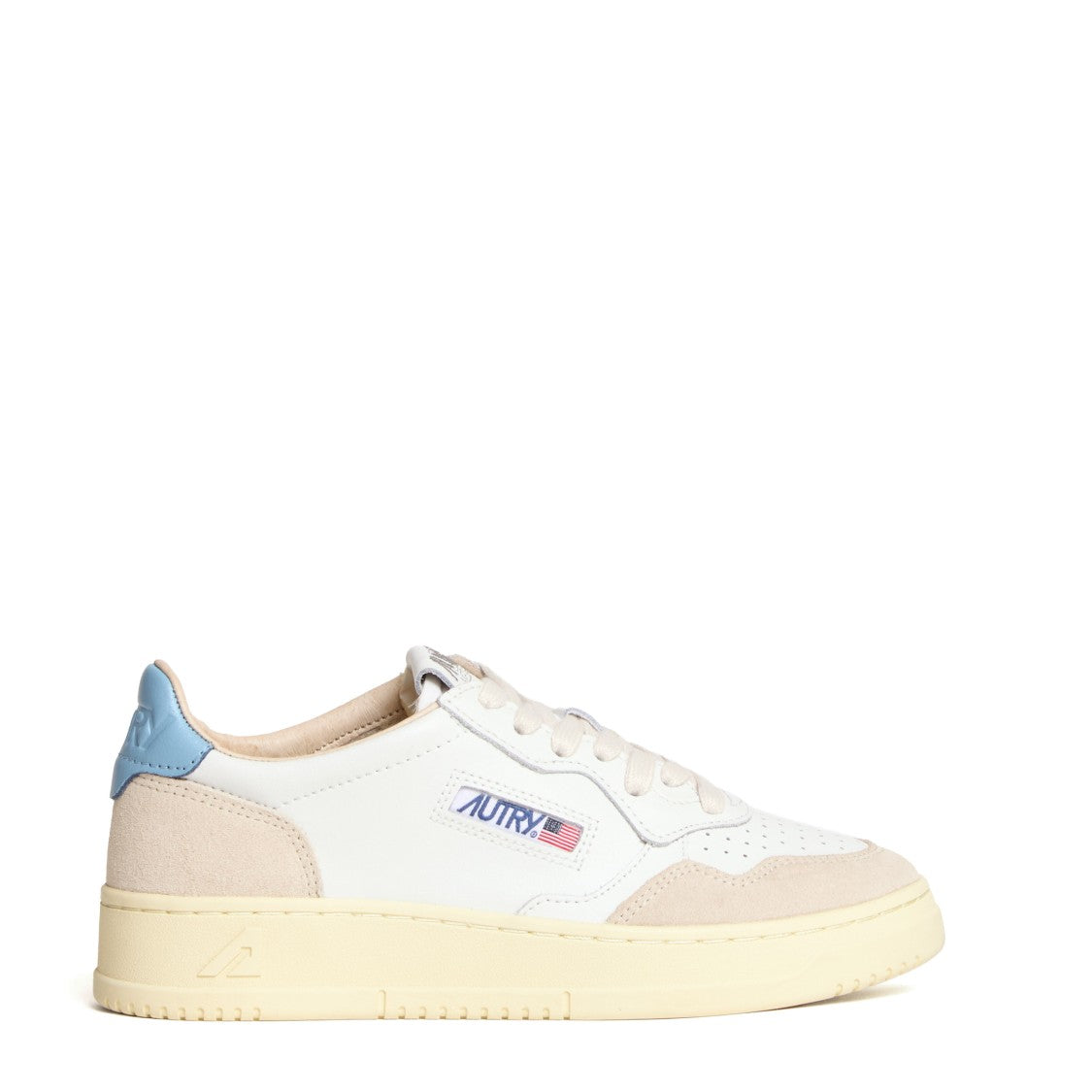 Autry White Beige Leather Medalist Low Sneakers