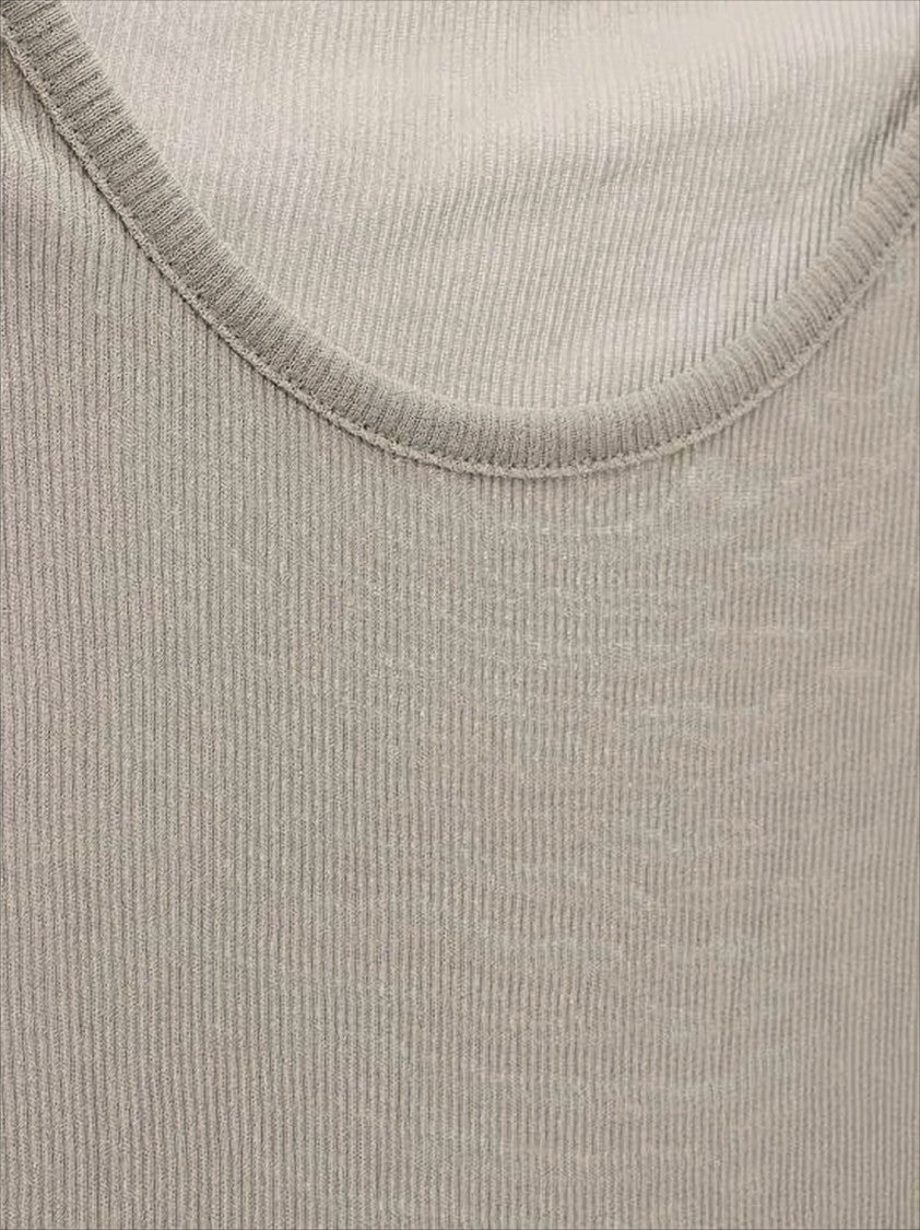 Ami Paris Ribbed Knit Sleeveless Top With Fitted Silhouette