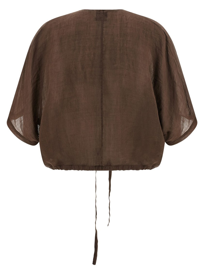 Nude Cropped Blouse