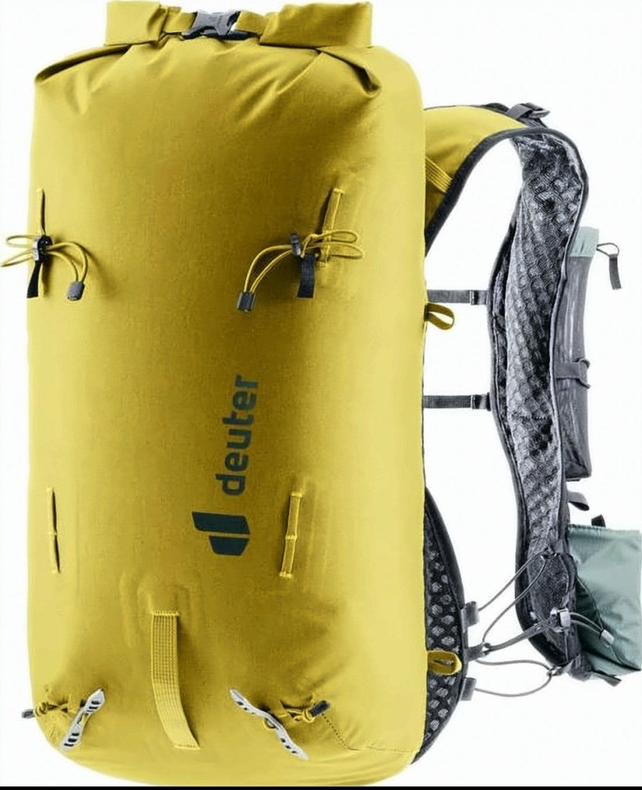 Deuter Streamlined Green Polyamide Backpack With Roll-Top Closure