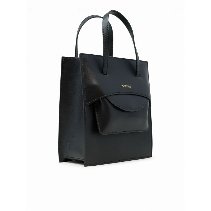 Hidesins Fl2516 Flap J Black Leather Handbag