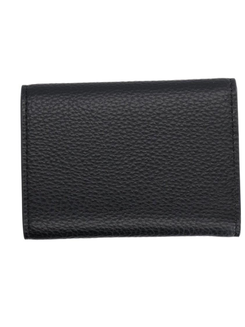 Vivienne Westwood Textured Surface Small Flap Metallic Emblem Wallet