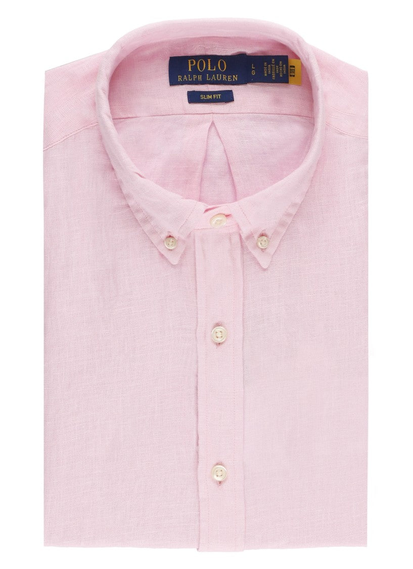 Polo Ralph Lauren Pink Long-Sleeve Linen Shirt