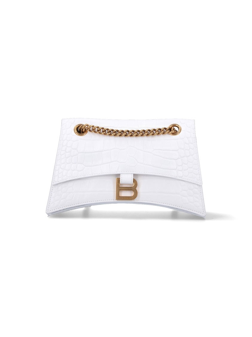 Balenciaga Small 'Crush' Shoulder Bag – White