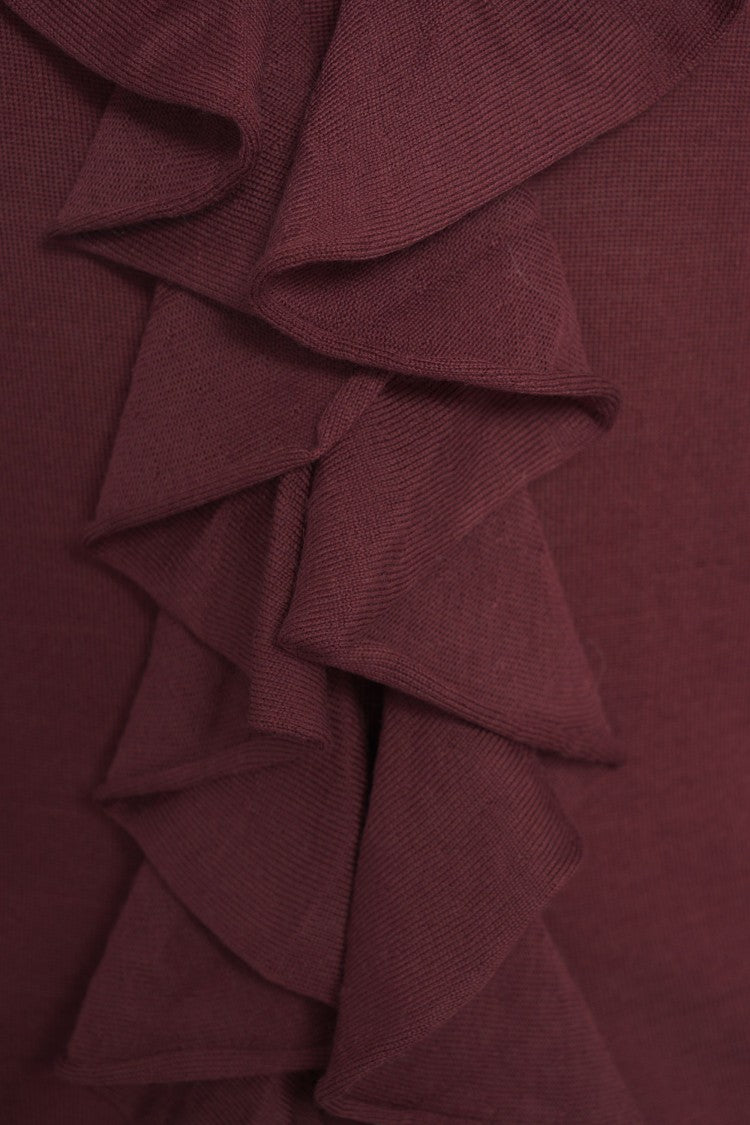 Erika Cavallini Ruffled Knit Cardigan With Chic Collar Detail