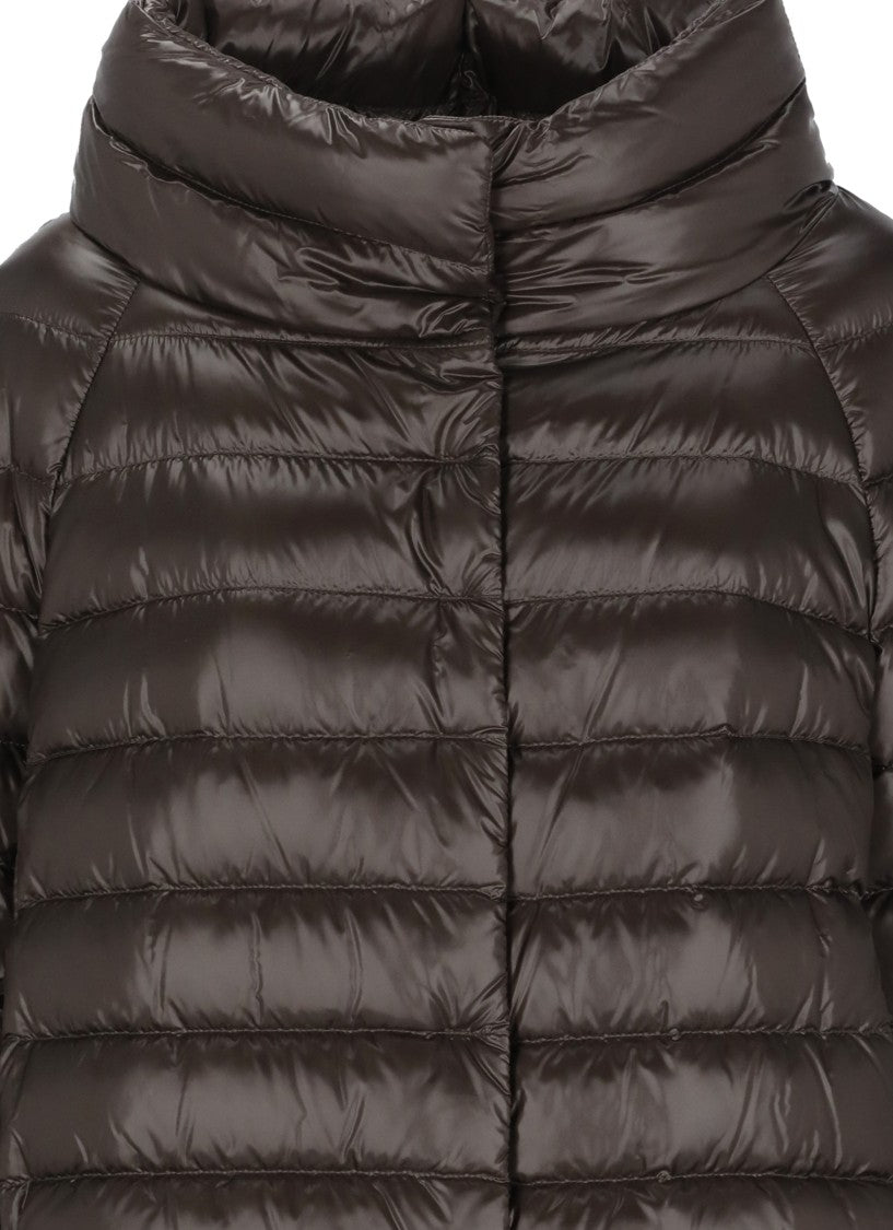Herno Brown High Neck Quilted Down Jacket