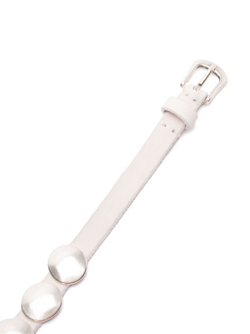 Golden Goose Adjustable Leather Belt With Silver-Tone Accents