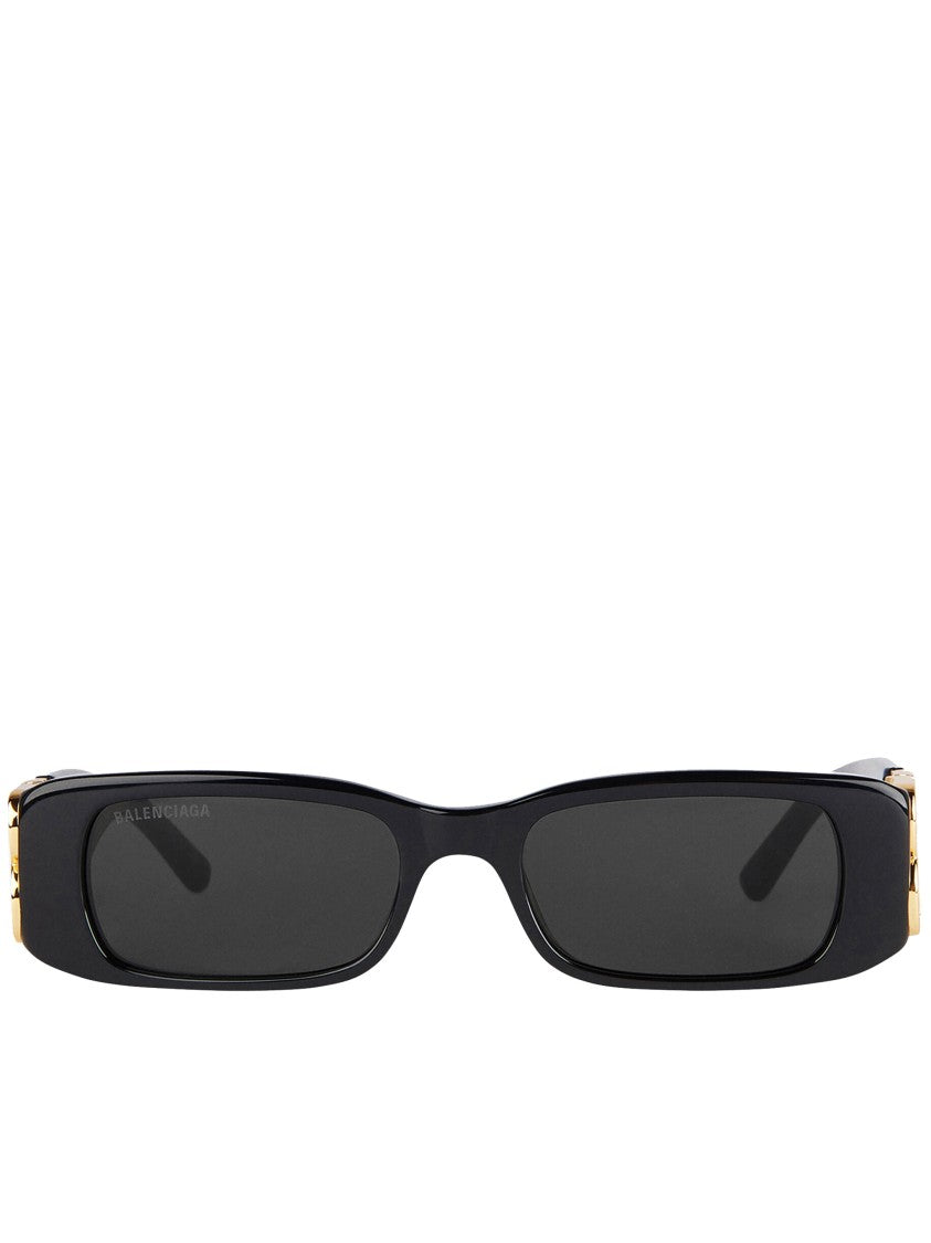 Balenciaga Black Dynasty Rectangle Logo Sunglasses