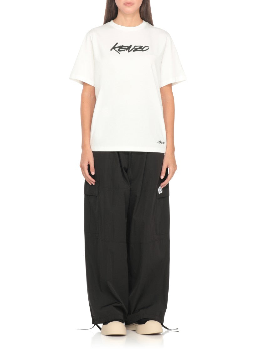 Kenzo Contrasting Print Cotton T-Shirt