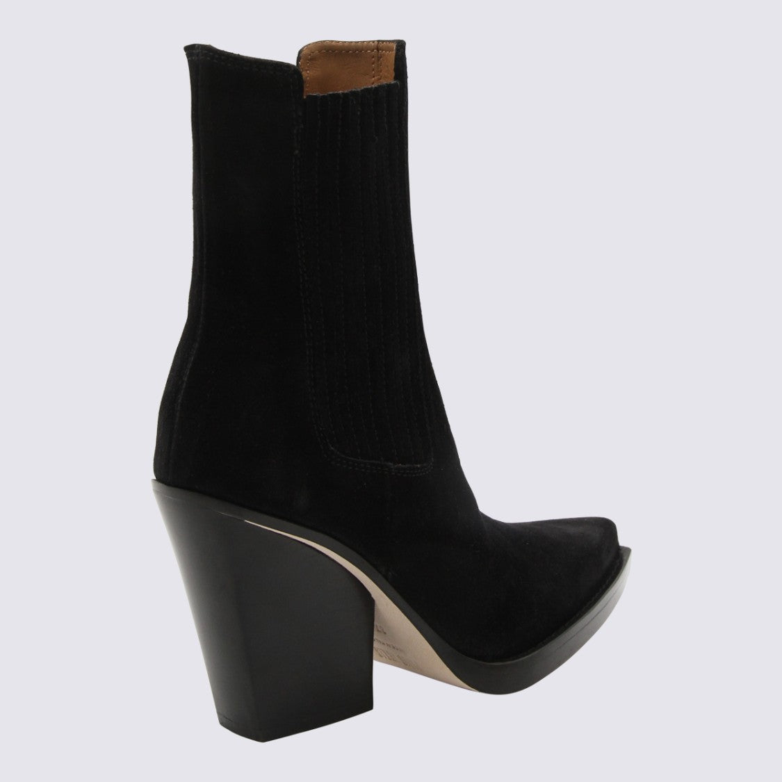 Paris Texas Pointed Toe Boots With Chunky Heel