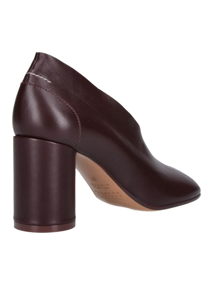 Mm6 By Maison Margiela Scalloped Edge Rounded Toe Mid-Block Heel Pumps