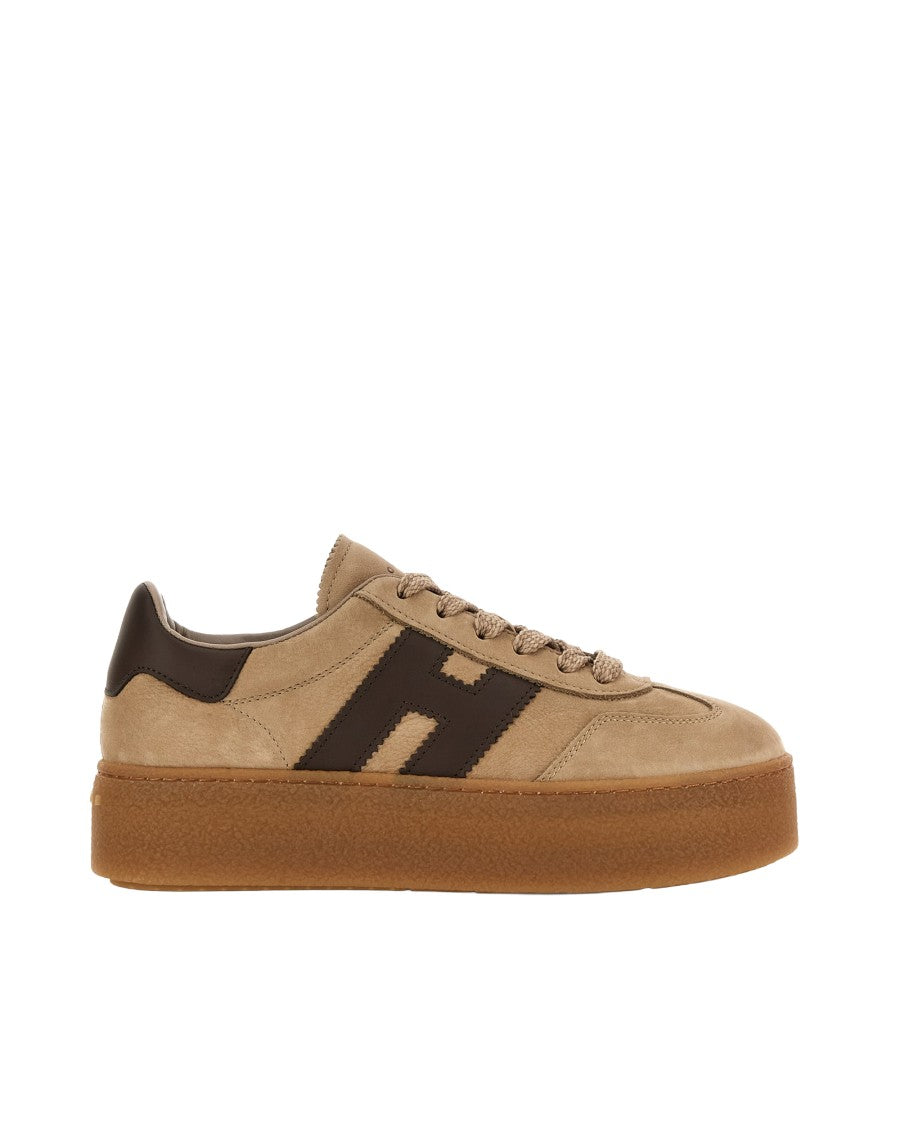 Hogan Beige Cool Nubuck Leather Sneakers