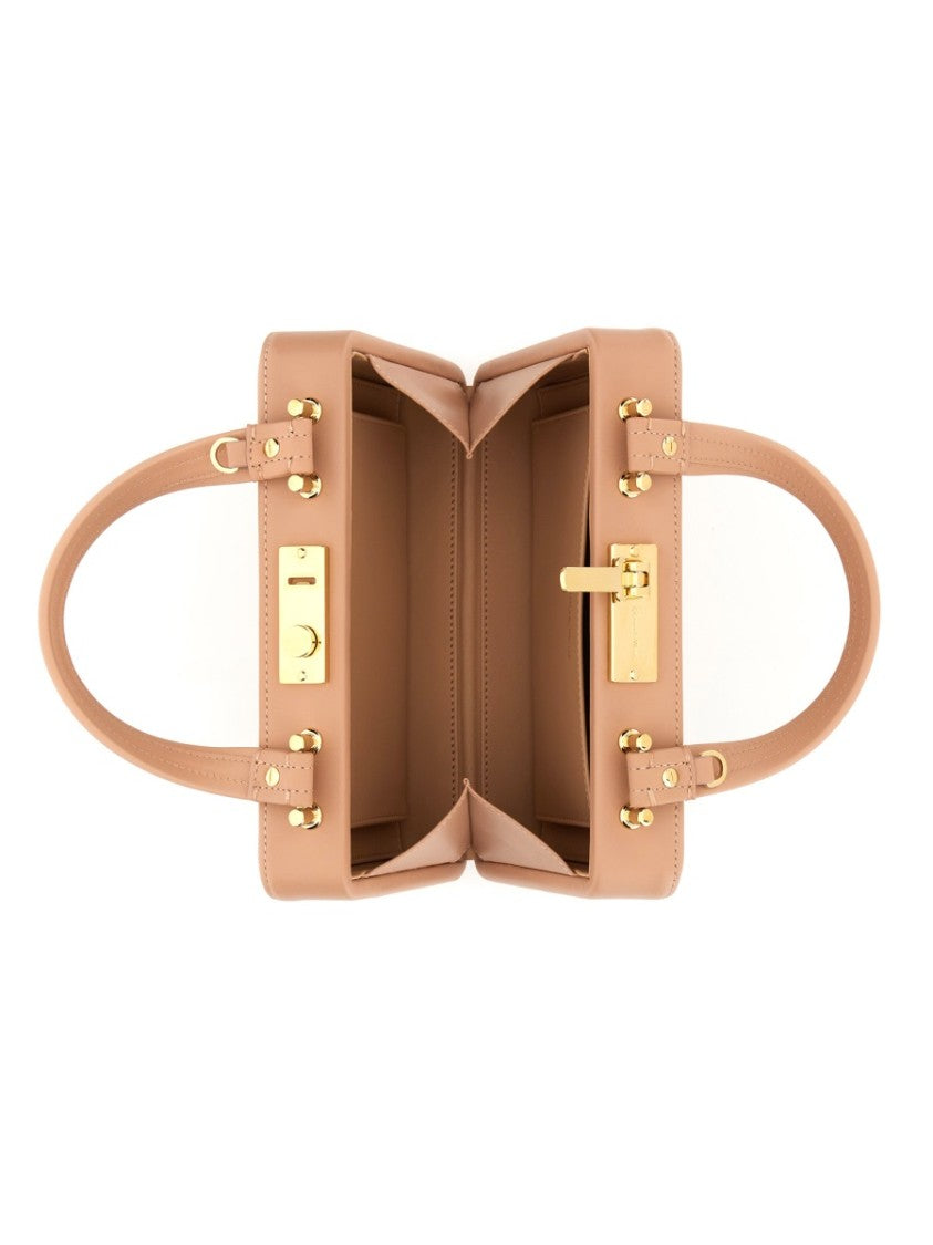 Gianvito Rossi "Valì" Structured Rectangular Handbag With Gold-Tone Hardware