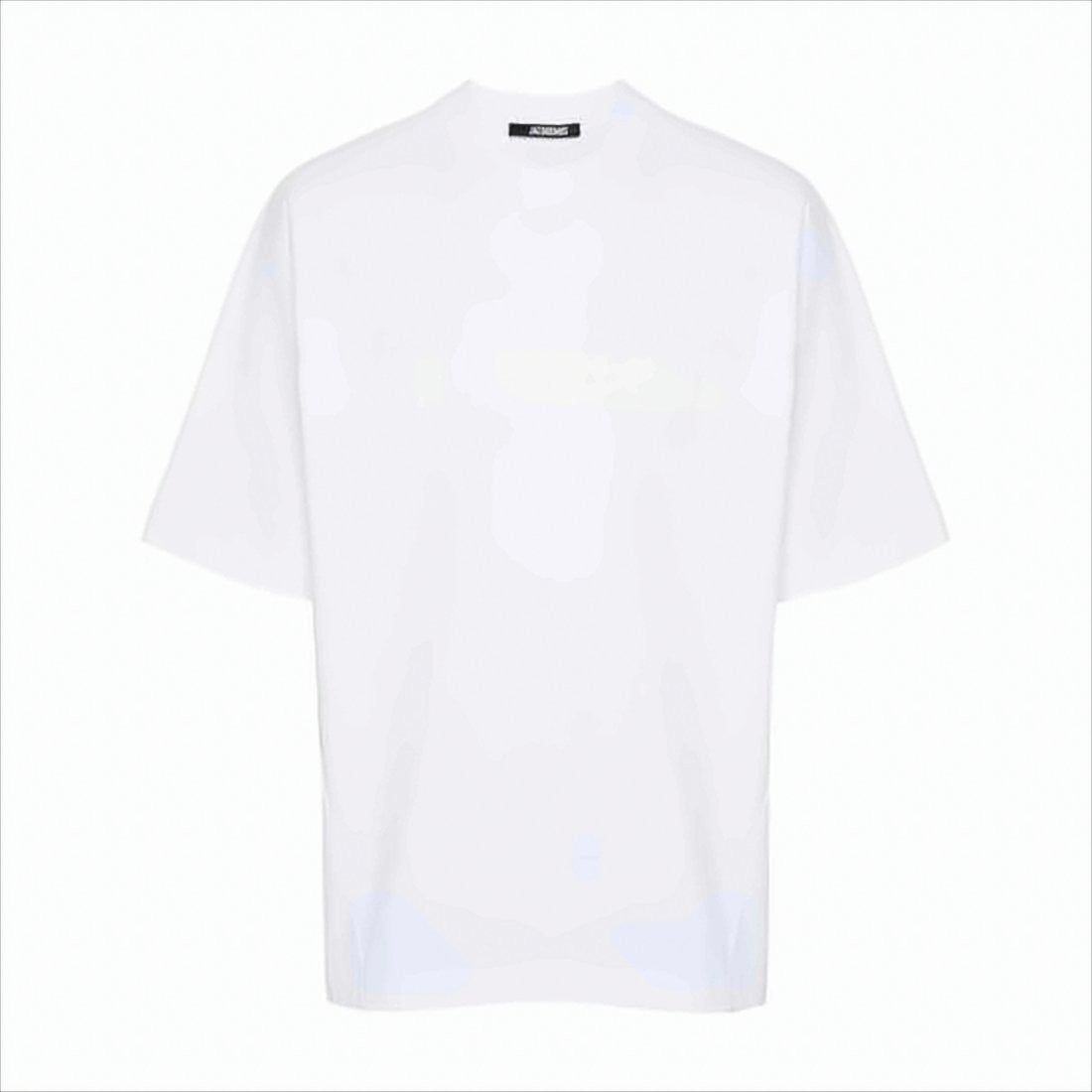 Jacquemus Minimalist White Cotton Tee With Embossed Logo