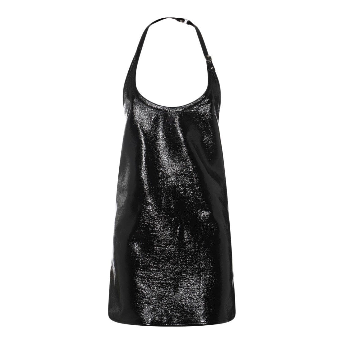 Courrèges Halter Neck Mini Dress With Reflective Black Finish