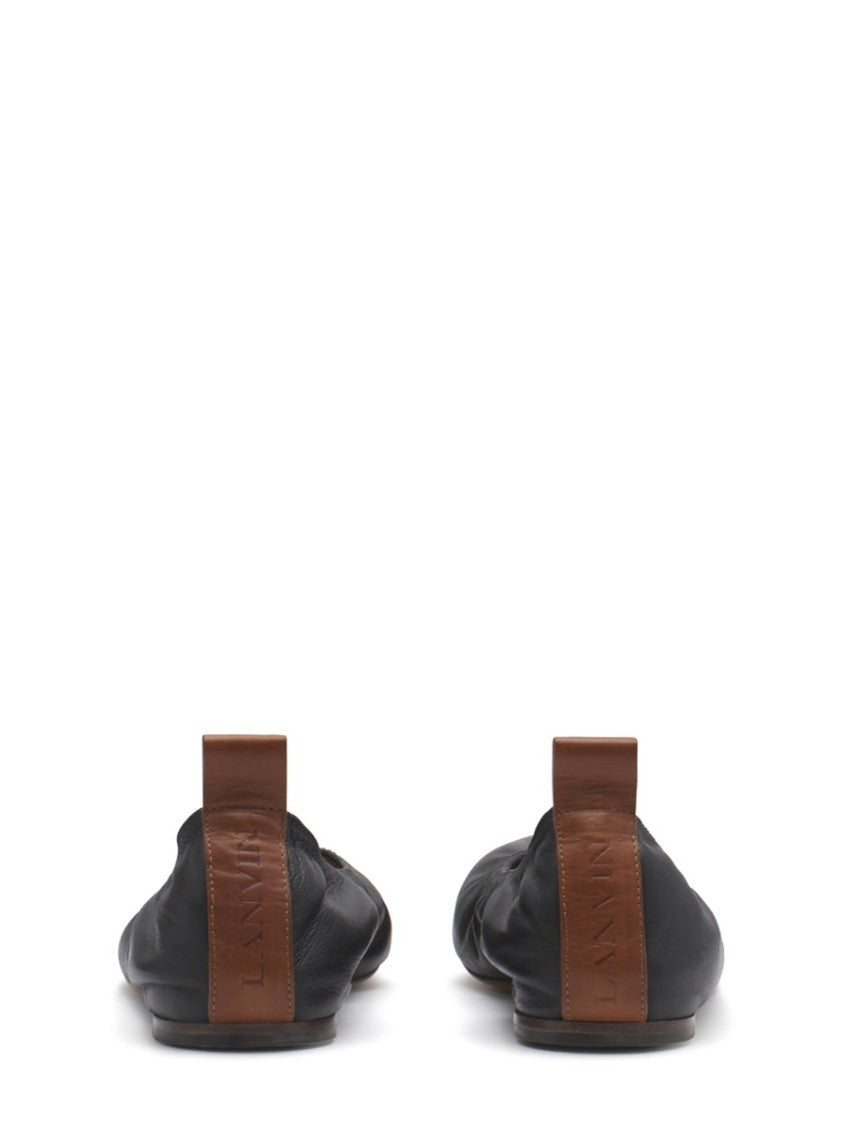 Lanvin Gathered Design Leather Ballerina Flats