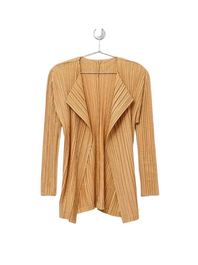 Pleats Please Lightweight Pleated Cardigan With Open Front Design