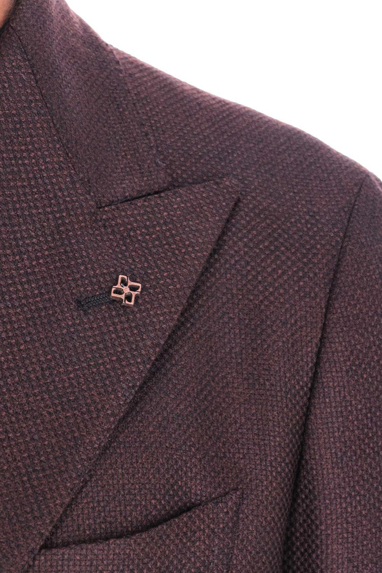 Tagliatore Montecarlo Line Double-Breasted Textured Jacket