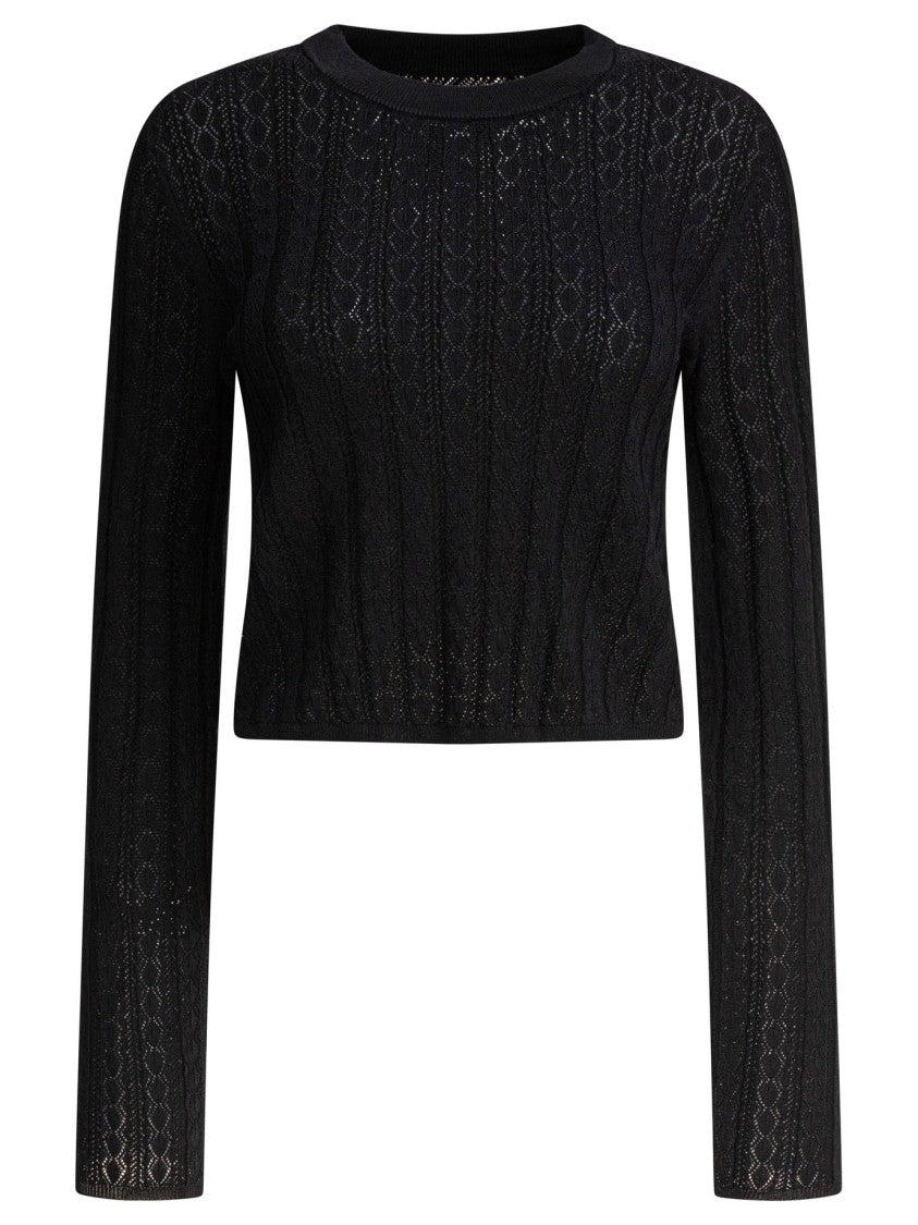 Loulou Studio Cable Knit Sweater In Soft Black Blend